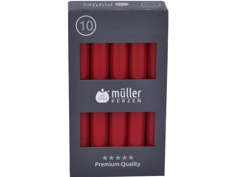 müller Kerzen Stabkerze 17.5 x 2 cm, Rot, 10 Stück