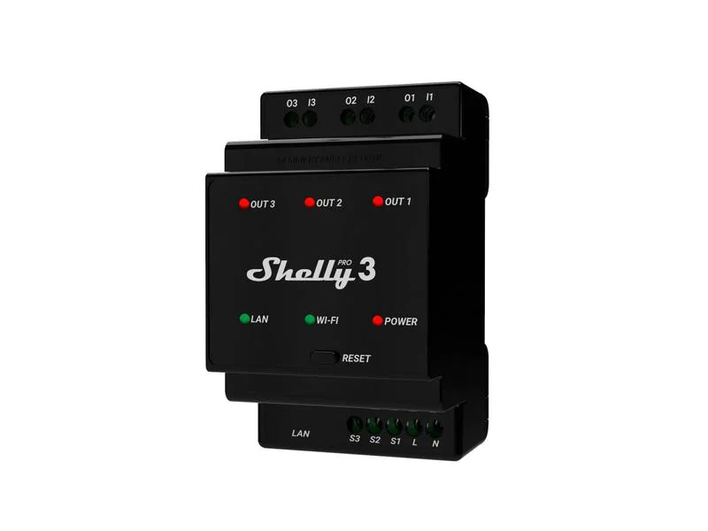 Shelly Pro 3 LAN und WiFi-DIN-Rail Switch