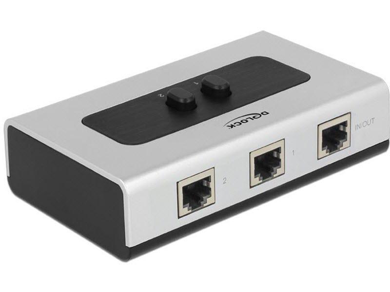 Delock Switchbox RJ-45, 2 Port GbE, manuell