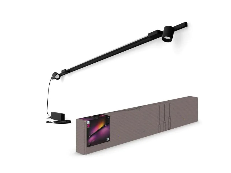 Philips Hue Perifo Basis-Set Wandleuchte 2 Spots + Gradient Tube Schwarz