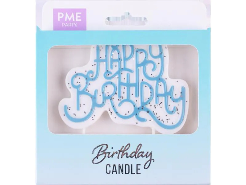 PME Kerze Happy Birthday Blau/Weiss, 1 Stück