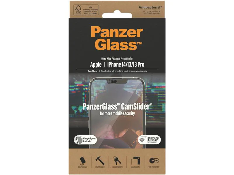Panzerglass Displayschutz Ultra Wide Fit Cam-Slider iPhone 13/13 Pro/14