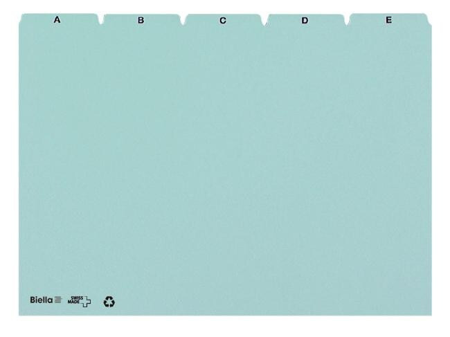 Biella Karteikarten A4 quer A-Z, 25-teilig, Blau