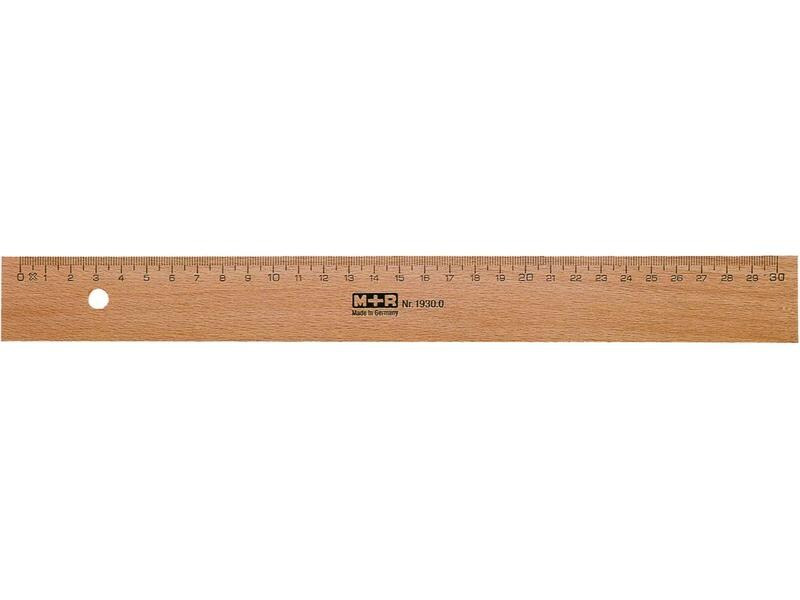 M+R Lineal aus Holz 30 cm