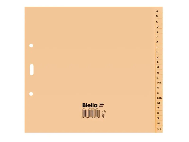 Biella Register Teildeckend, A4, A-Z