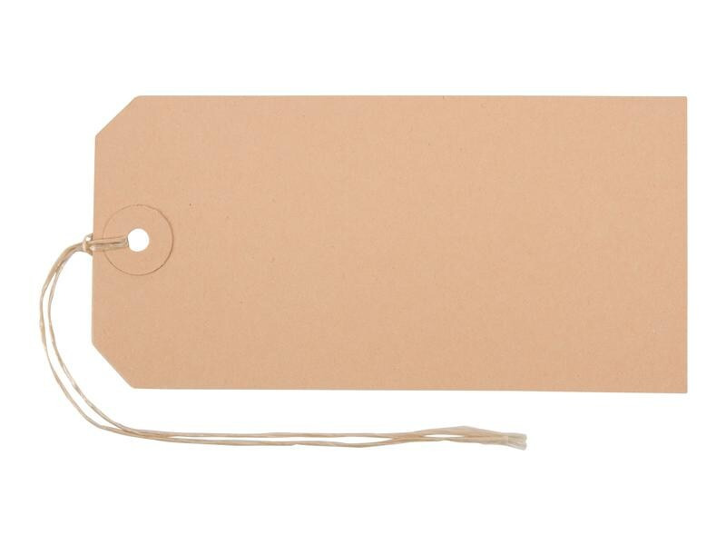 Biella Preisanhänger 6.5 x 13 cm, Braun, 50 Stück