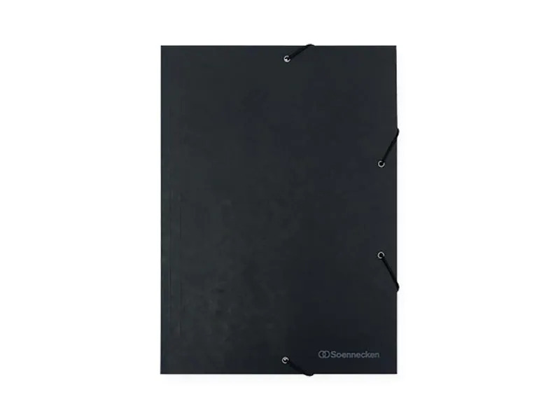 Soennecken Gummibandmappe A4, Schwarz, 3 Klappen