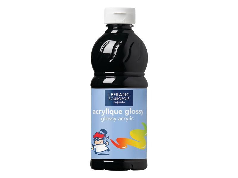 LEFRANC Acrylfarbe Glossy 500 ml, Schwarz