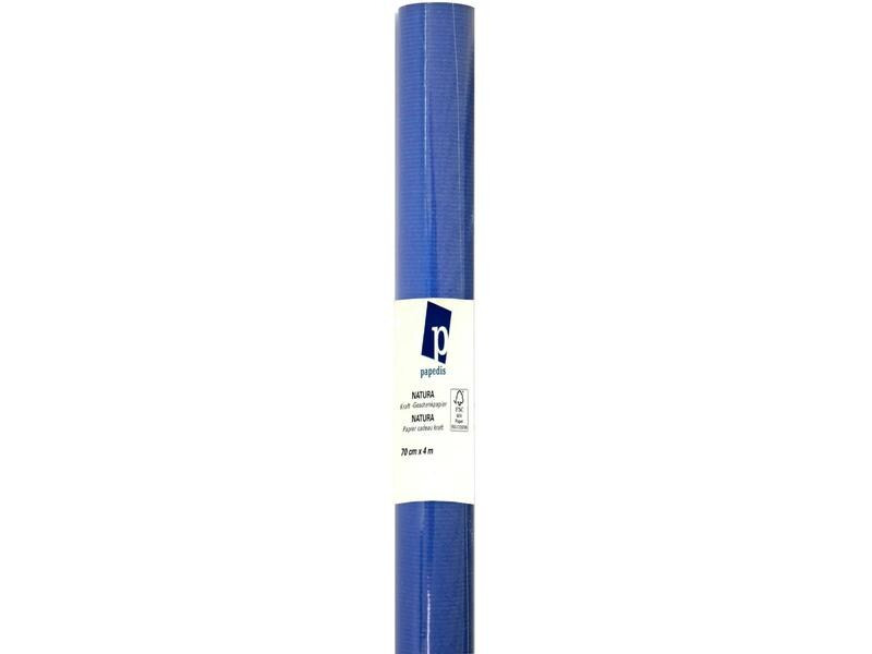 Büromaterial Geschenkpapier Kraft Blau/Weiss, 70 cm x 4 m