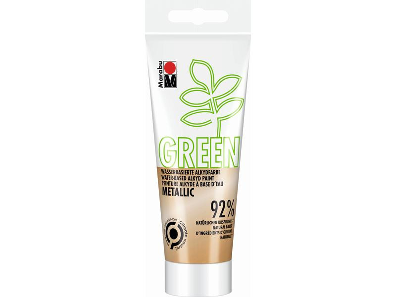 Marabu Bastelfarbe Alkydfarbe Green Metallic-Gold, 100 ml