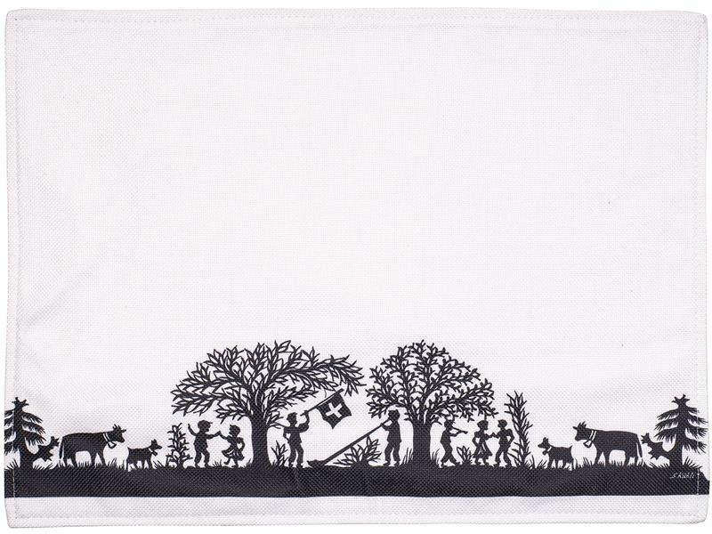 Kadastar Tischset Bergchilbi 33 cm x 45 cm, Schwarz/Weiss