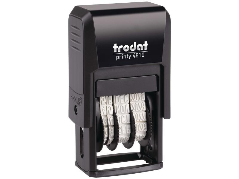 Trodat Wort- und Datumsstempel Printy-Dater 4810 mit blauem Kissen