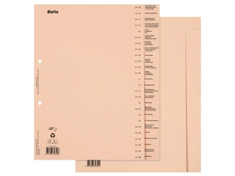 Biella Register Bauabrechnung 26 Taben