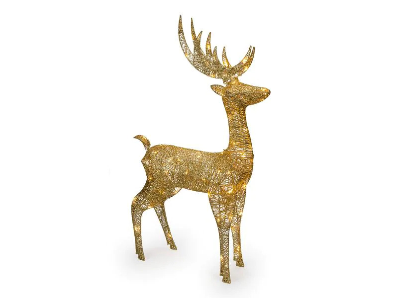 STT LED-Figur Rentier Floki, 64 cm, Gold