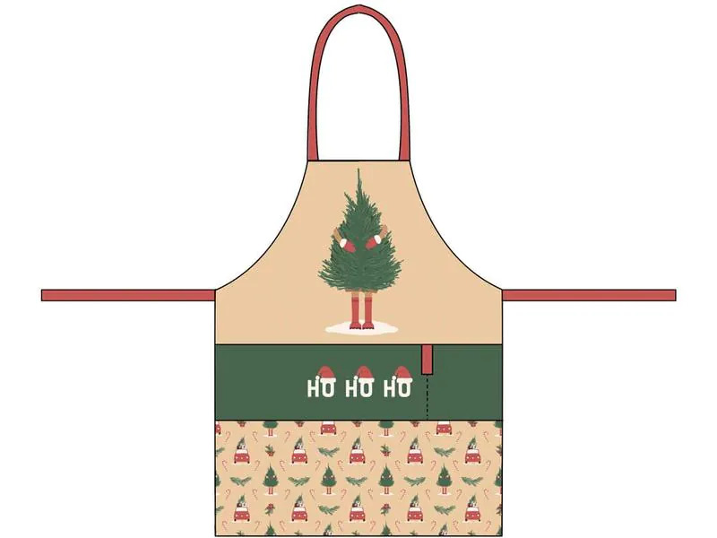 Chic Mic Kochschürze ho ho ho Beige/Grün/Rot