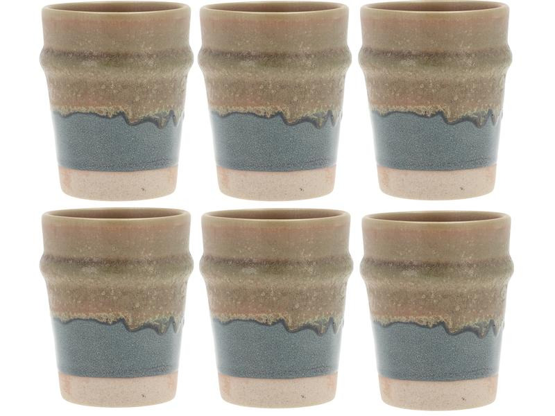 Villa Collection Kaffeebecher Evig 350 ml, 6 Stück, Blau/Braun