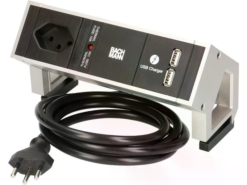 Bachmann Tischsteckdosenleiste DESK 2 1x T13 1x USB A Doppelladegerät