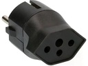 Max Hauri Fixadapter Schuko auf T13, Schwarz