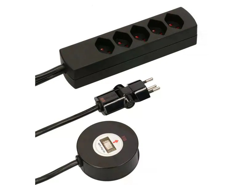 Max Hauri Steckdosenleiste Safety Line 5x T13 mit externem Schalter