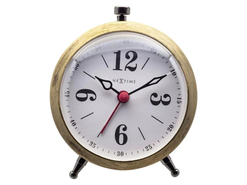 NeXtime Klassischer Wecker Harvey Weiss/Gold