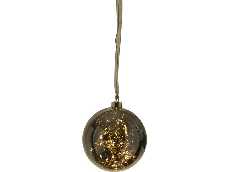 Star Trading Weihnachtskugel Glow, 40 LED, Ø 15 cm, Anthrazit