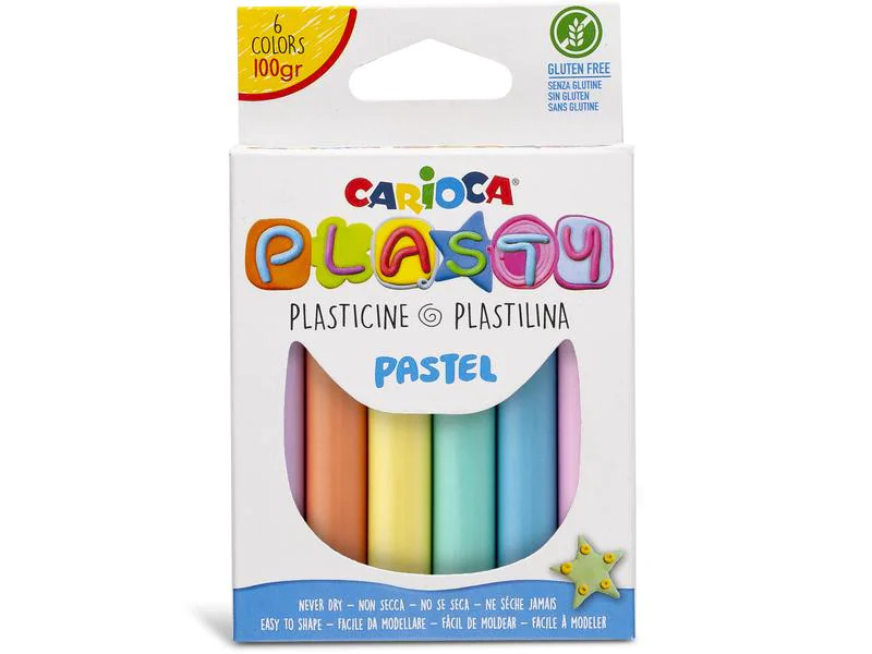 Carioca Modelliermasse Pastell 6 Stück, Mehrfarbig