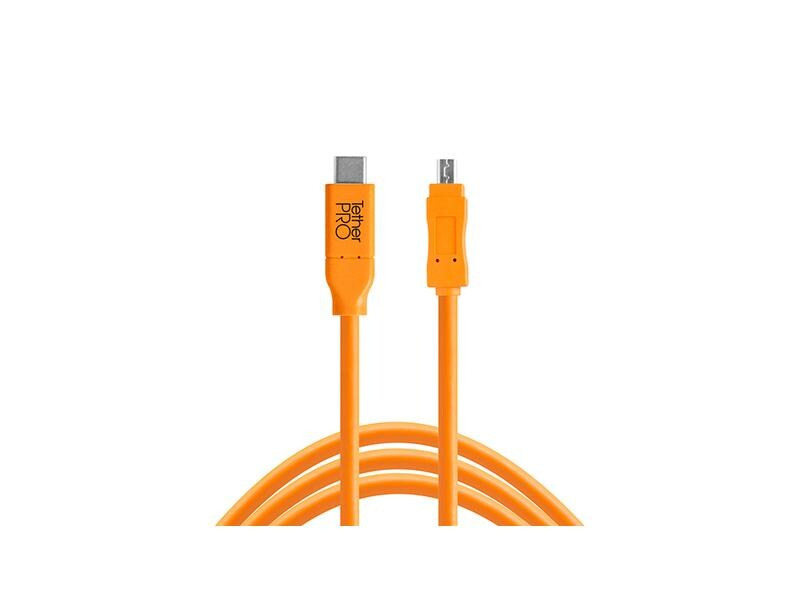 Tether Tools Kabel TetherPro USB-C zu 2.0 Mini-B 8-Pin, 4.6 m Orange