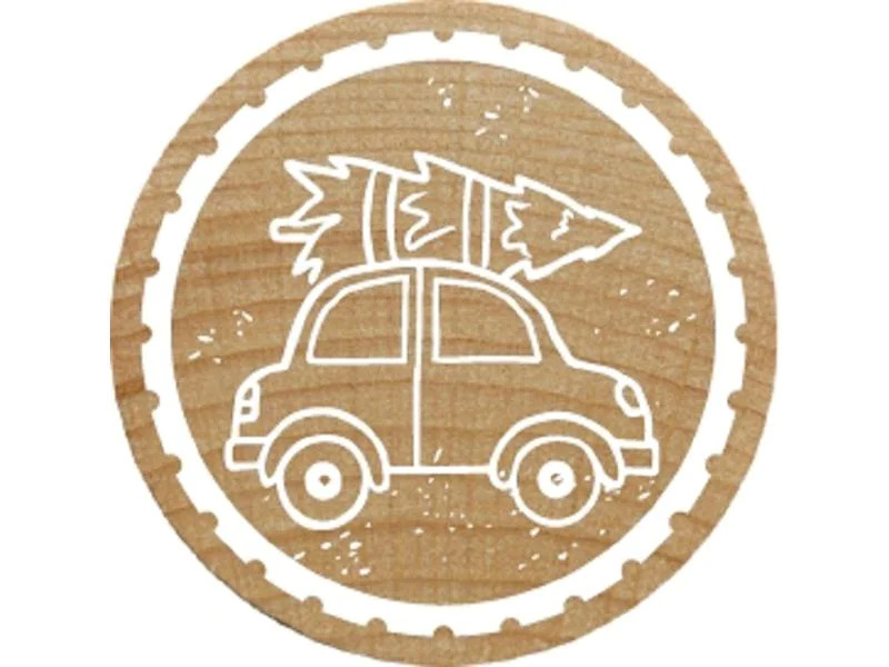Woodies Stempel Auto mit Tannenbaum 1 Stück