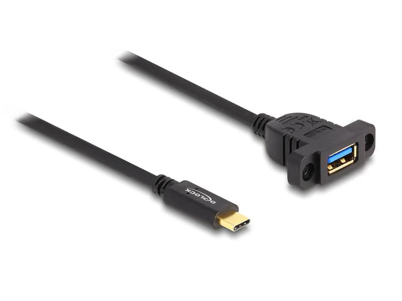 Delock USB 3.0-Einbaukabel USB C - USB A 1 m
