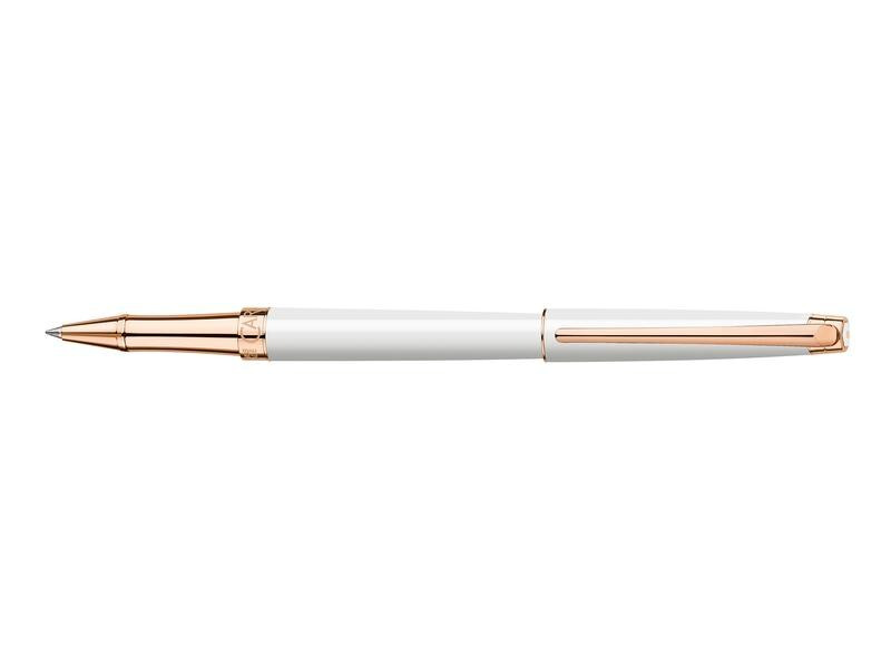 Caran d'Ache Rollerball Léman Weiss Roségold Fein (F)