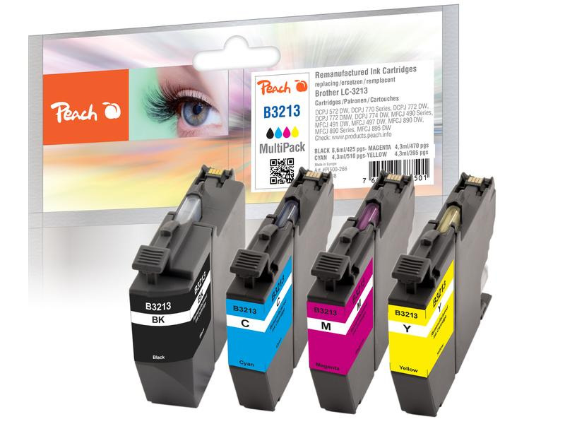 Peach Tinte Brother LC-3213, Multi-Pack C, M, Y, BK