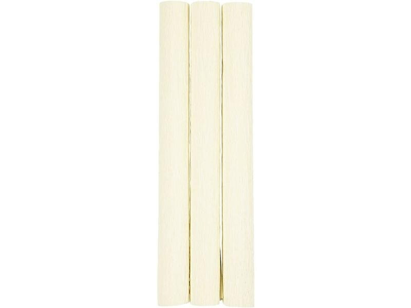 Creativ Company Krepppapier 25 x 60 cm, 3 Rollen, Creme