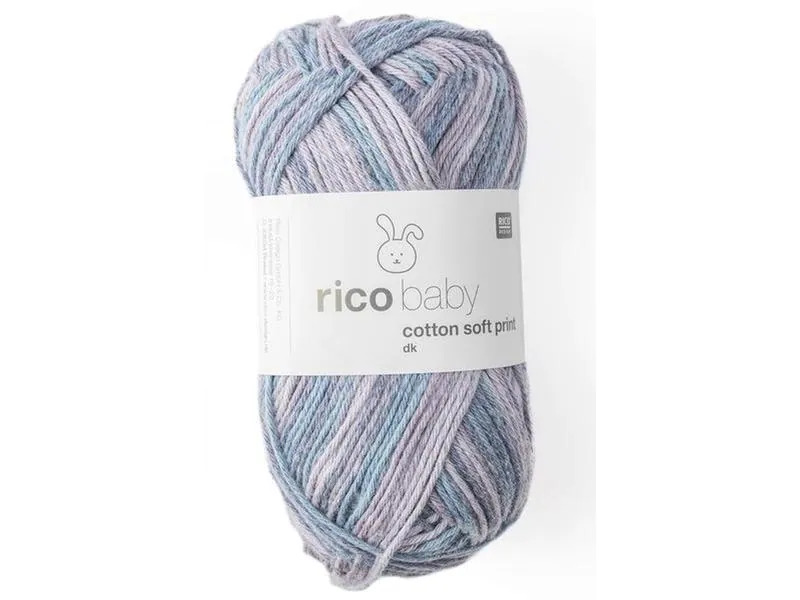 Rico Design Wolle Baby Cotton Soft Print 50 g, Blau; Lila