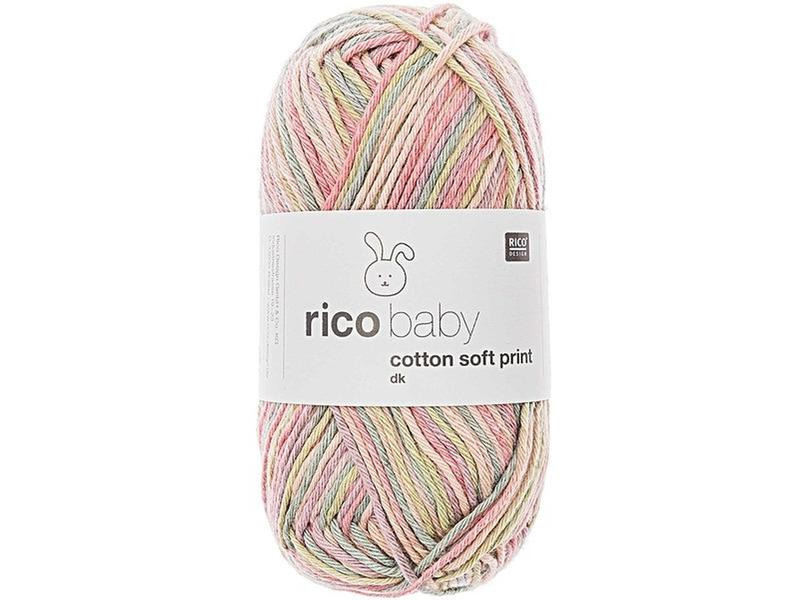 Rico Design Wolle Baby Cotton Soft Print 50 g, Petrol; Rosa