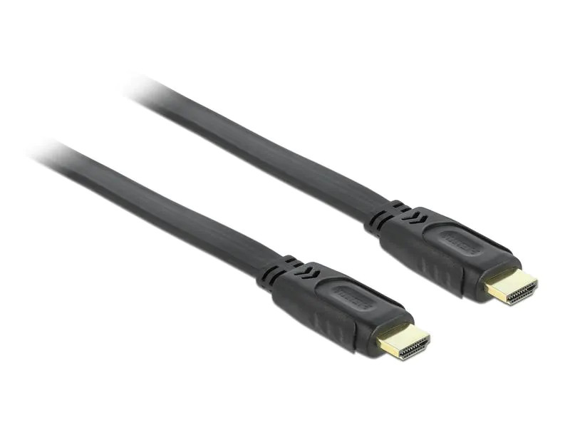 Delock Kabel flach HDMI - HDMI, 1 m, Schwarz