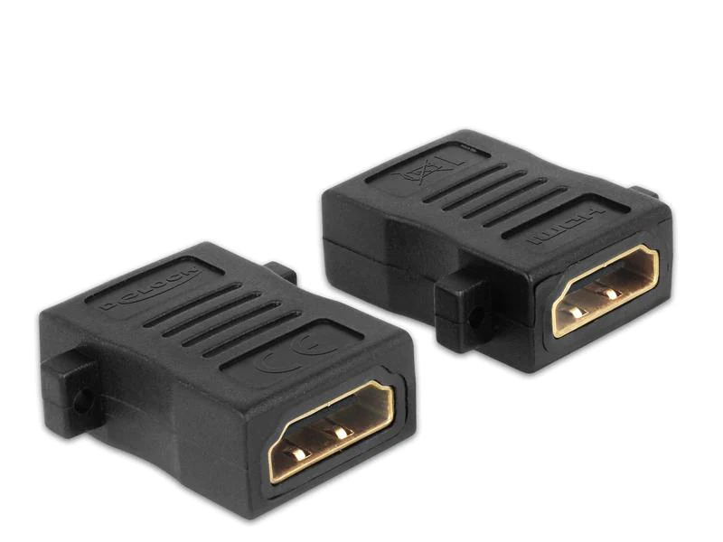 Delock Adapter HDMI - HDMI, mit Schraubanschluss, 1 Stück