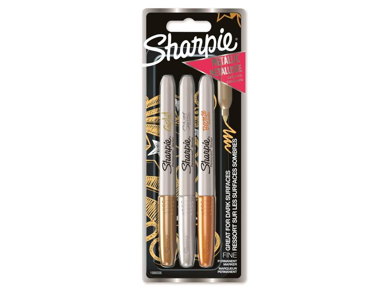 Sharpie Permanent-Marker 3 Stück, Metallic