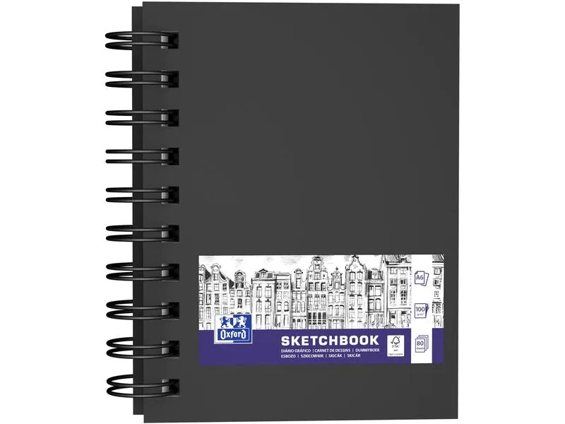 Oxford Malbuch Skizzenbuch A6, Schwarz
