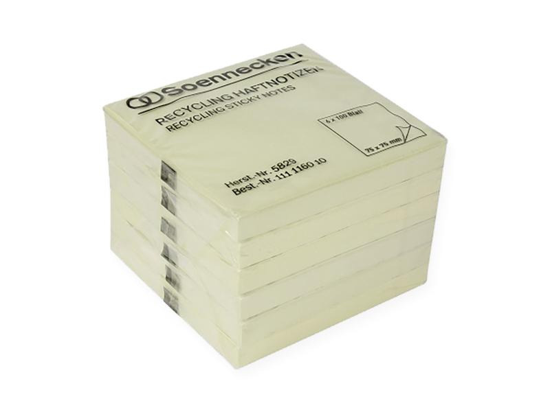 Soennecken Notizzettel oeco Recycling, 7.5 x 7.5 cm, 6 Stück, Gelb