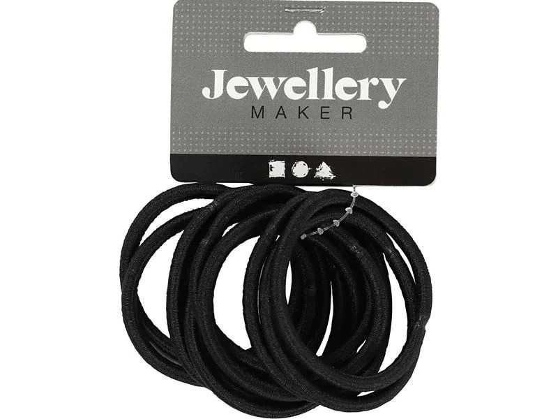 Creativ Company Haargummi 4,5 cm,  10 Stück, Schwarz
