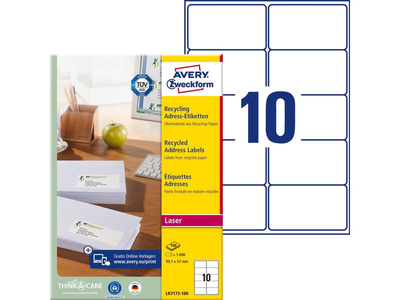 Avery Zweckform Adressetiketten 99.1 x 57 mm, 100 Blatt