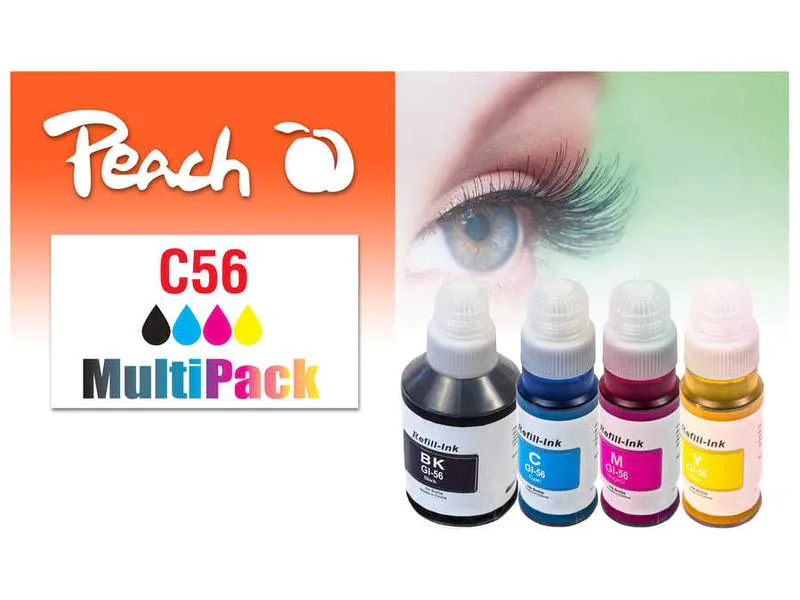 Peach Tinte Canon  CISS GI-56 Multi-Pack C, M, Y, BK