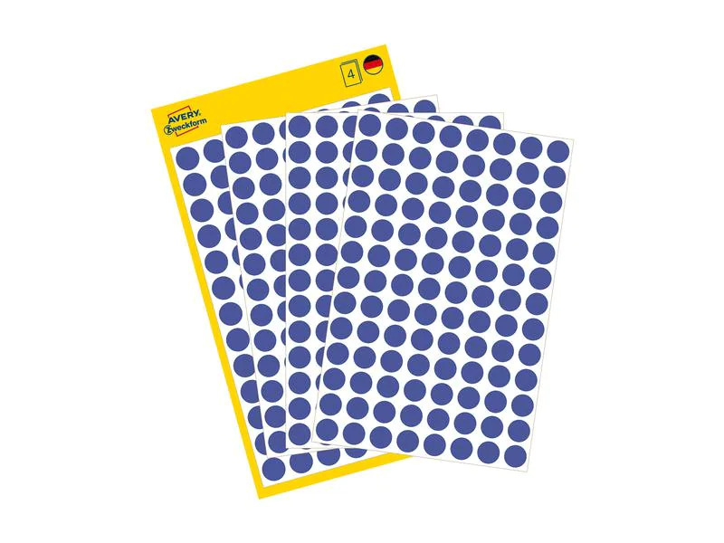 Avery Zweckform Klebepunkte Ø 8 mm, 4 Blatt, Blau