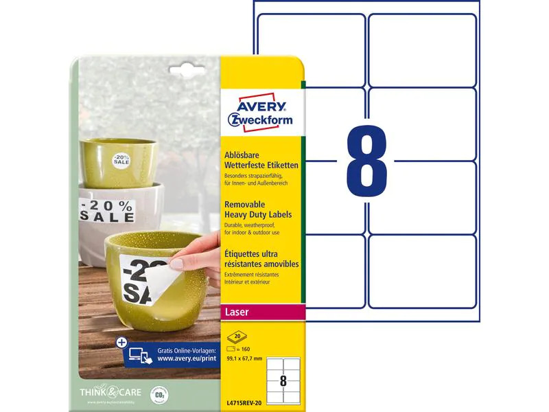 Avery Zweckform Vielzweck-Etiketten 99.1 x 67.7 mm, 20 Blatt