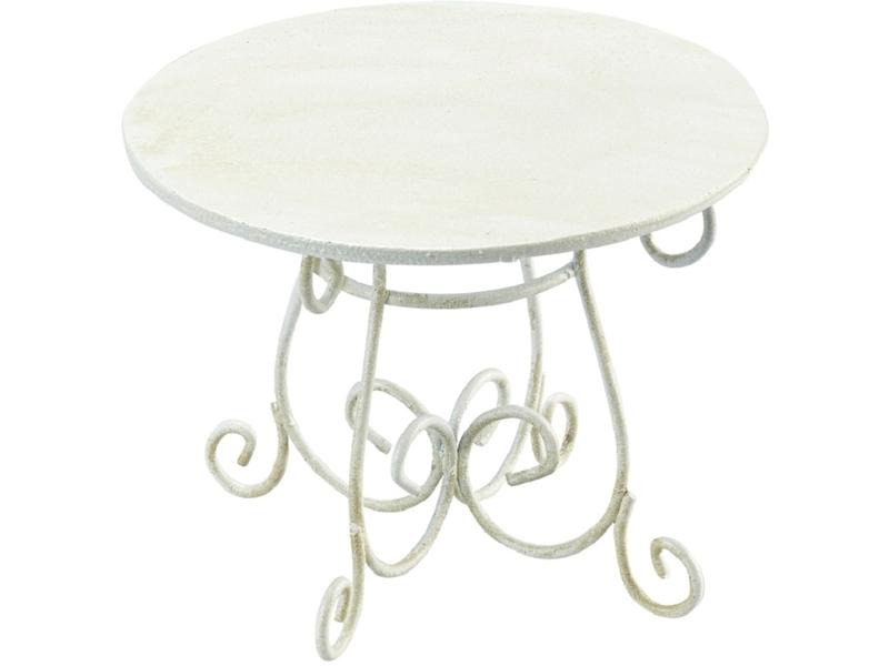 HobbyFun Mini-Möbel Tisch 6.6 x 8 cm, Weiss