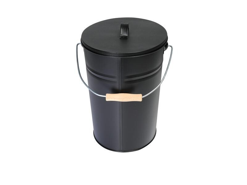 Kamino Ascheeimer mit Deckel, 15 l, Schwarz