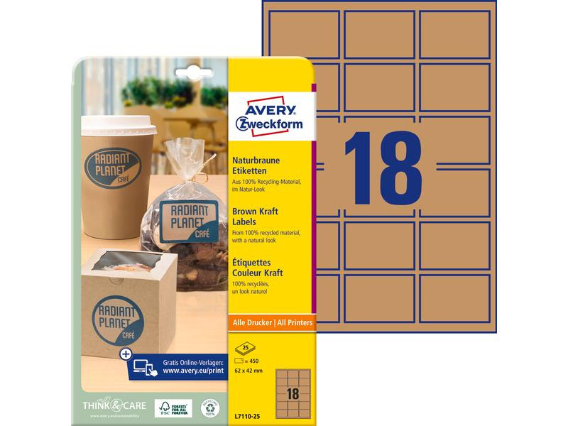 Avery Zweckform Universal-Etiketten 62 x 42 mm, 25 Blatt