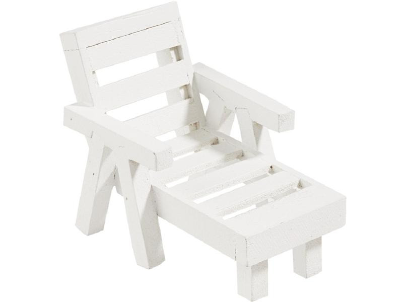HobbyFun Mini-Möbel Liege 8 x 5 x 5.5 cm, Weiss