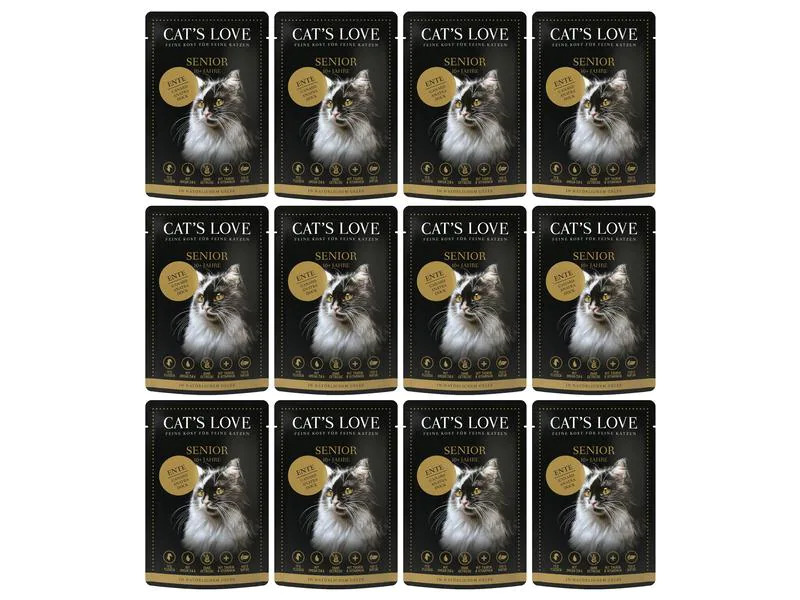 Cat's Love Nassfutter Senior Ente 12 x 85 g