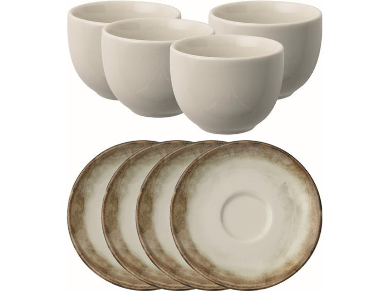 Arthur Krupp Espresso Becher Shade Earth 100 ml, 4 Stück, Braun/Weiss